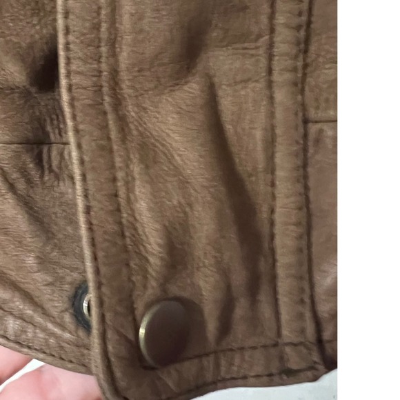 Vintage Current Editions Brown Genuine Leather Moto Biker Bomber Jacket Size L - Picture 7 of 7